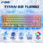 FGG TITAN 68 TURBO White 68% Wired Hall Effect Keyboard with Magneto RGB Switches, 8K Polling, 0.08 ms Latency, 512K Scan Rate, and 16.8M-Color RGB