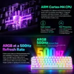 MonsGeek FUN60 Pro SP White 60% Tri-Mode Wireless HE Gaming Keyboard, Akko Glare Magnetic Switches, 8K Wired/2.4G Polling, USB-C Wired Mode, 0.01mm RT, 3000mAh & ARGB - Image 5