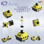 Akko Flash Magnetic Switch 45-Piece Pack, Linear Hall Effect, 25gf Initial Force, 3.5mm Travel, Factory-Lubed, N-Pole Down, 2-PIN Precision & Illuminated RGB Diffuser - Image 4