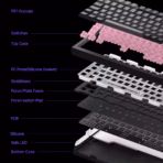 Akko 5075 V3 Black & Gold 75% Tri-Mode Mechanical Keyboard, BitterSweet Switches, RGB, Hot-Swappable, Gasket Mount, 8,000mAh - Image 2