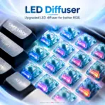Akko V5 Creamy Blue Pro 45-Piece Tactile Mechanical Switches, 45 ± 5 gf Operating Force, 55 ± 5 gf Tactile Force, 3.3 mm Travel, 5-Pin, Lubed & LED Diffuser - Image 4