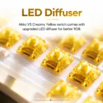 Akko V5 Creamy Yellow Pro 45-Piece Linear Mechanical Switches for Mechanical Gaming Keyboard, 50±5gf Force, 3.5mm Travel, 5-Pin MX Style, Factory Lubed & LED Diffuser - Image 5