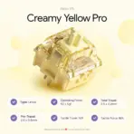 Akko V5 Creamy Yellow Pro 45-Piece Linear Mechanical Switches for Mechanical Gaming Keyboard, 50±5gf Force, 3.5mm Travel, 5-Pin MX Style, Factory Lubed & LED Diffuser - Image 4