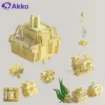 Akko V5 Creamy Yellow Pro 45-Piece Linear Mechanical Switches for Mechanical Gaming Keyboard, 50±5gf Force, 3.5mm Travel, 5-Pin MX Style, Factory Lubed & LED Diffuser - Image 7