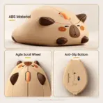 Akko Capybara Brown Tri-Mode Wireless Optical Mouse, Bluetooth 3.0/5.0 & 2.4GHz, 1200 DPI, Ergonomic ABS Body, 10m Range & AA Power - Image 4