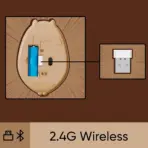 Akko Capybara Brown Tri-Mode Wireless Optical Mouse, Bluetooth 3.0/5.0 & 2.4GHz, 1200 DPI, Ergonomic ABS Body, 10m Range & AA Power - Image 6