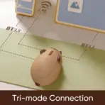 Akko Capybara Brown Tri-Mode Wireless Optical Mouse, Bluetooth 3.0/5.0 & 2.4GHz, 1200 DPI, Ergonomic ABS Body, 10m Range & AA Power - Image 5