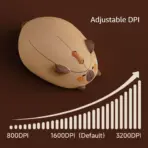 Akko Capybara Brown Tri-Mode Wireless Optical Mouse, Bluetooth 3.0/5.0 & 2.4GHz, 1200 DPI, Ergonomic ABS Body, 10m Range & AA Power - Image 7