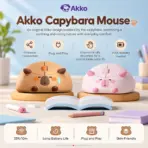 Akko Capybara Brown Tri-Mode Wireless Optical Mouse, Bluetooth 3.0/5.0 & 2.4GHz, 1200 DPI, Ergonomic ABS Body, 10m Range & AA Power - Image 2