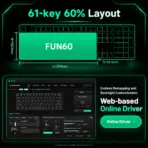 MonsGeek FUN60 Ultra SP Black 60% Wired HE Magnetic Keyboard, Glare Switches, 8K Polling, 0.01mm RT, CNC Aluminum Chassis, Side-Printed PBT & ARGB - Image 11