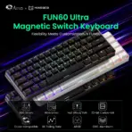 MonsGeek FUN60 Ultra SP Black 60% Wired HE Magnetic Keyboard, Glare Switches, 8K Polling, 0.01mm RT, CNC Aluminum Chassis, Side-Printed PBT & ARGB - Image 4