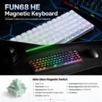 MonsGeek FUN68 HE White 65% Wired Magnetic Keyboard, Akko Glare Switches, 8K Polling, 0.005mm RT, 16K Scan, ARGB & Magnetic Hot-Swap - Image 3