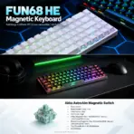 MonsGeek FUN68 HE White 65% Wired Magnetic Keyboard, Akko AstroAim Switches, 8K Polling, 0.005mm RT, 16K Scan, ARGB & Magnetic Hot-Swap - Image 3