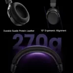 Akko Verge S9 Ultra Black Quad-Mode Wireless Gaming Headset with 53 mm N52 Drivers, Virtual 7.1 Surround, Detachable Mic, USB-C, Bluetooth, 2.4 GHz Wireless, and 2000 mAh Battery - Image 10