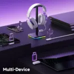 Akko Verge S9 Ultra Black Quad-Mode Wireless Gaming Headset with 53 mm N52 Drivers, Virtual 7.1 Surround, Detachable Mic, USB-C, Bluetooth, 2.4 GHz Wireless, and 2000 mAh Battery - Image 12