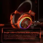 Akko MA02W Wasteland Survival Black & Orange Wireless Gaming Headset with 50 mm Stereo Drivers, Dynamic RGB, Detachable Omnidirectional Mic, Bluetooth 5.3, 2.4 GHz, and 1200 mAh Battery - Image 3