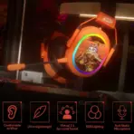 Akko MA02W Wasteland Survival Black & Orange Wireless Gaming Headset with 50 mm Stereo Drivers, Dynamic RGB, Detachable Omnidirectional Mic, Bluetooth 5.3, 2.4 GHz, and 1200 mAh Battery - Image 4