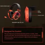 Akko MA02W Wasteland Survival Black & Orange Wireless Gaming Headset with 50 mm Stereo Drivers, Dynamic RGB, Detachable Omnidirectional Mic, Bluetooth 5.3, 2.4 GHz, and 1200 mAh Battery - Image 5