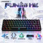MonsGeek FUN68 HE Black 65% Wired Magnetic Keyboard, Akko AstroAim Switches, 8K Polling, 0.005mm RT, 16K Scan, ARGB & Magnetic Hot-Swap