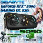 GIGABYTE GeForce RTX 5090 Gaming OC 32GB GDDR7 512-bit GPU Blackwell Architecture, 2550MHz, PCIe 5.0, WINDFORCE Cooling, RGB Halo, Sliding Side Plate, Dual BIOS, HDMI 2.1b, DisplayPort 2.1b, ATX | BLACK GV-N5090GAMING OC-32GD | 1 YEAR WARRANTY