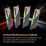 Patriot Viper Venom RGB 32GB (2x 16GB) DDR5 6400MT/s  CL32 Desktop RAM Kit 1.40V, RGB Sync, On-Die ECC, Aluminum Heatspreader, Intel XMP 3.0 & AMD EXPO Compatible | BLACK ~ PVVR532G640C32K - Image 3