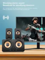 Kisonli U3300T 2.2 Bluetooth Speaker System, 3-Piece, 15W, USB and AUX Connectivity, DC 5V / 1A, Compact Desktop Audio for Music, Gaming and Movies - Image 3