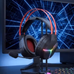 ACEFAST H16 Black Wired Gaming Headset with 50mm Hi-Fi Drivers, RGB Lighting, Omnidirectional Mic, 2m Cable, 3.5mm Audio and USB-A Power Connection - Image 3