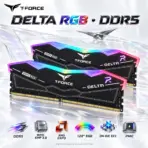 TEAMGROUP T-Force Delta RGB DDR5 32GB RAM Kit (2x 16GB) 5200MHz , CL40 , 1.25V , XMP 3.0 & AMD EXPO Support, On-Die ECC, 120° RGB Lighting, PMIC Power Management, Aluminum Heatsink  | BLACK ~ FF3D532G5200HC40CDC01