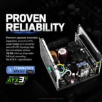 GamerStorm  by DeepCool PQ850G 850W ATX 3.1 Fully Modular Power Supply, 80 Plus Gold, PCIe 5.1 12V-2x6 600W, Japanese Capacitors & 120mm FDB Fan | BLACK - Image 5