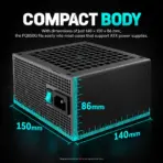 GamerStorm  by DeepCool PQ850G 850W ATX 3.1 Fully Modular Power Supply, 80 Plus Gold, PCIe 5.1 12V-2x6 600W, Japanese Capacitors & 120mm FDB Fan | BLACK - Image 9