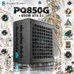 GamerStorm  by DeepCool PQ850G 850W ATX 3.1 Fully Modular Power Supply, 80 Plus Gold, PCIe 5.1 12V-2x6 600W, Japanese Capacitors & 120mm FDB Fan | BLACK