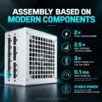 GamerStorm  by DeepCool PQ850G WH 850W ATX 3.1 Fully Modular Power Supply, 80 Plus Gold, PCIe 5.1 12V-2x6 600W, Japanese Capacitors & 120mm FDB Fan | WHITE - Image 3