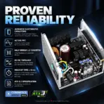 GamerStorm  by DeepCool PQ850G WH 850W ATX 3.1 Fully Modular Power Supply, 80 Plus Gold, PCIe 5.1 12V-2x6 600W, Japanese Capacitors & 120mm FDB Fan | WHITE - Image 4