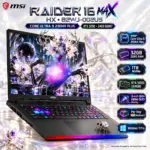 MSI RAIDER 16 MAX HX B2WJ: Intel® Core Ultra 9 290HX Plus | 32GB DDR5 RAM ; 1TB NVMe | RTX 5090 (24GB) |16-inch QHD+ 240Hz OLED Display | Per-Key RGB Keyboard | Windows 11 Pro | Core Black