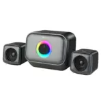 Kisonli U-3200BT 2.1 RGB Speaker System, 3-Piece Desktop Setup, 13W Output, Bluetooth, USB and AUX Connectivity, DC 5V/1A Power, Black - Image 3