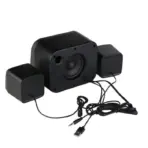 Kisonli U-3200BT 2.1 RGB Speaker System, 3-Piece Desktop Setup, 13W Output, Bluetooth, USB and AUX Connectivity, DC 5V/1A Power, Black - Image 4