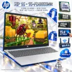 HP 15-fd0883nr : Intel® Core™ i3-N305 | 8GB DDR4 RAM ;  256GB NVMe SSD | 15.6 inch HD IPS Touch Display | Intel® UHD Graphics | Windows 11 | Moonlight Blue 