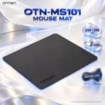 ONTEN OTN-MS101 Small Black Mouse Mat, Premium Leather-Like Finish, 200 × 240 × 2 mm | black