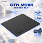 ONTEN OTN-MS101 Small Black Mouse Mat, Premium Leather-Like Finish, 200 × 240 × 2 mm | black