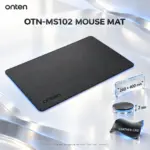 ONTEN OTN-MS102 Medium Mouse Mat – 240 × 400 × 2mm Mousepad With Premium Leather-Like Finish | Black