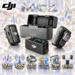 DJI Mic 2 Wireless Microphone Kit, 2 TX + 1 RX + Charging Case, 32-Bit Float, Intelligent Noise Cancelling, 250m Range, 14-Hour Recording, 18-Hour Battery, 1.1” OLED, Shadow Black.