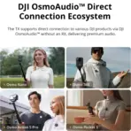 DJI Mic 2 Wireless Microphone Kit, 2 TX + 1 RX + Charging Case, 32-Bit Float, Intelligent Noise Cancelling, 250m Range, 14-Hour Recording, 18-Hour Battery, 1.1” OLED, Shadow Black. - Image 6