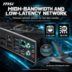 MSI Z890 GAMING WIFI6E ATX DDR5 Motherboard, LGA1851 Core Ultra Series 2, 4x DDR5 8800+ OC, PCIe 5.0, Gen5 M.2, Wi-Fi 6E, 2.5G LAN, 20Gbps USB-C & 12+1+1+1 Power - Image 10