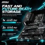 MSI Z890 GAMING WIFI6E ATX DDR5 Motherboard, LGA1851 Core Ultra Series 2, 4x DDR5 8800+ OC, PCIe 5.0, Gen5 M.2, Wi-Fi 6E, 2.5G LAN, 20Gbps USB-C & 12+1+1+1 Power - Image 11