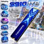 Fanxiang S910 1TB PCIe 5.0 x4 NVMe M.2 2280 SSD, Up To 14,000MB/s Read & 7,500MB/s Write, DRAM-Less Design, 3D NAND, 750TBW & AES-256
