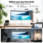 Samsung ViewFinity S6 S65TC 34-inch UWQHD 100Hz 1000R Curved Monitor, 5ms, HDR10, Thunderbolt 4 90W, KVM, FreeSync, LAN, USB Hub & 5W×2 Speakers, Height Adjustable Stand, Tilt, Swivel | WHITE  - Image 8