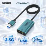 ONTEN OTN-UA602 USB to 2.5G Ethernet Adapter, 0.5 m Cable