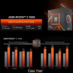 AMD Ryzen 5 7600 Desktop Processor, 6 Cores 12 Threads, Up To 5.1GHz Boost, 65W, 38MB L2+L3 Cache, AM5, DDR5, PCIe 5.0, Radeon Graphics & Wraith Stealth CPU Cooler | BOXED ~ 100-100001015BOX - Image 5