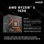 AMD Ryzen 5 7600 Desktop Processor, 6 Cores 12 Threads, Up To 5.1GHz Boost, 65W, 38MB L2+L3 Cache, AM5, DDR5, PCIe 5.0, Radeon Graphics & Wraith Stealth CPU Cooler | BOXED ~ 100-100001015BOX - Image 4