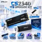 NY CS2340 1TB M.2 NVMe Gen4 x4 SSD Complete Upgrade Kit, Up To 7400/6100MB/s, USB 3.2 Transfer Adapter & Acronis Transfer Software | M280CS2340-1TBKIT-RB